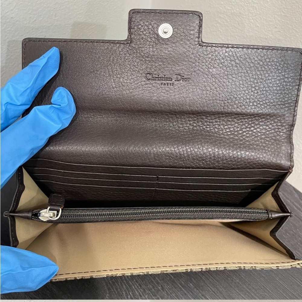 Christian Dior Brown Canvas Wallet EUC - Picture 3 of 4